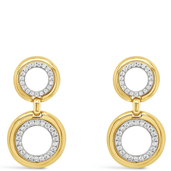 Absolute Gold Double Circle Drop Earrings