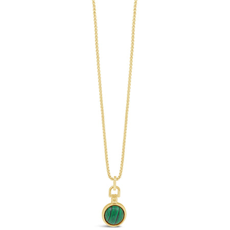 Absolute Gold Emerald Green Sphere Long Length Necklace