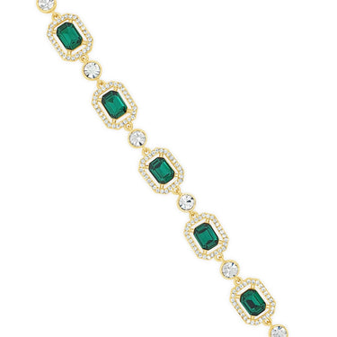 Absolute Gold Emerald Green Square Pendant Bracelet