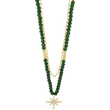 Absolute Gold & Emerald Green Star Necklace