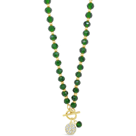 Absolute Gold & Emerald Green TBar Necklace