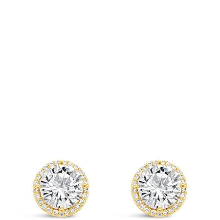 Absolute Gold Halo Crystal Clip On Earrings