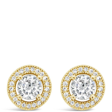 Absolute Gold Halo Stud Earrings