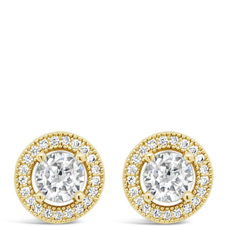 Absolute Gold Halo Stud Earrings