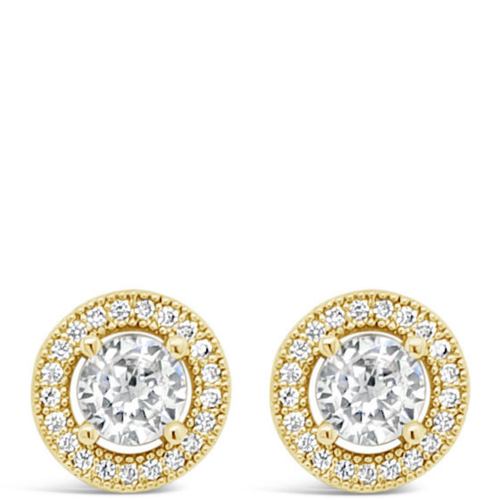 Absolute Gold Halo Stud Earrings