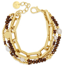 Absolute Gold Link Bronze Bead Bracelet