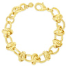 Gold chain bracelet on a white background
