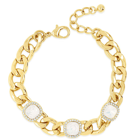 Absolute Gold & Opal Curb Chain Bracelet