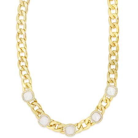 Absolute Gold & Opal Curb Chain Necklace