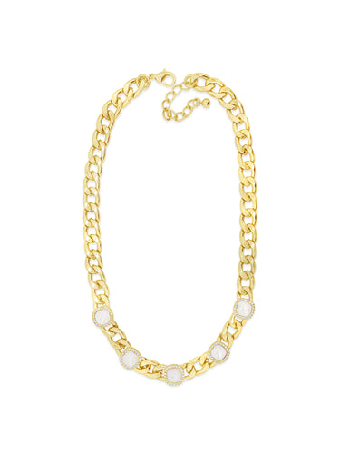 Absolute Gold & Opal Curb Chain Necklace