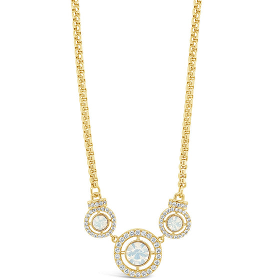 Absolute Gold & Opal Halo Faceted Necklace