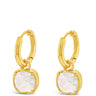Absolute Gold Opal Square Pendant Hoop Earrings