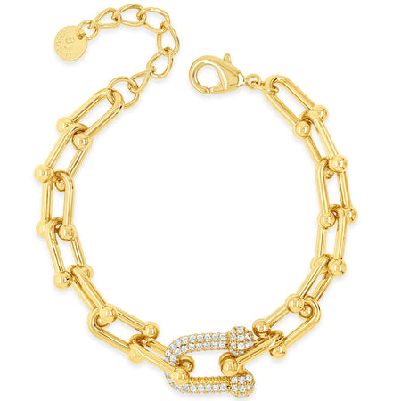 Absolute Gold Oval Chain Linked Bracelet