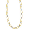 Gold and silver chain necklace on a white background