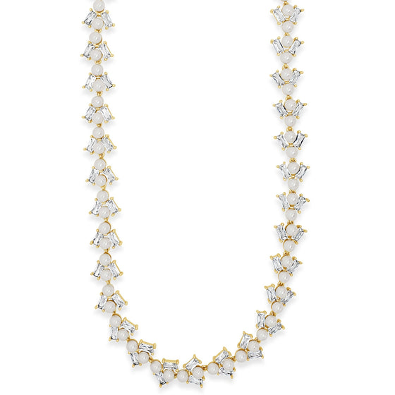 Absolute Gold Pearl & Baguette Necklace