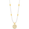 Absolute Gold & Pearl Beaded Opal Design Pendant Necklace