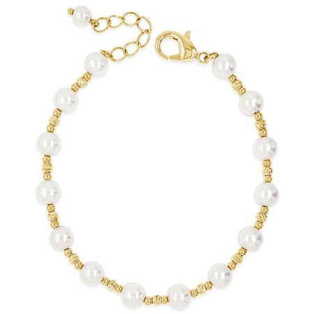 Absolute Gold & Pearl Dainty Bead Bracelet