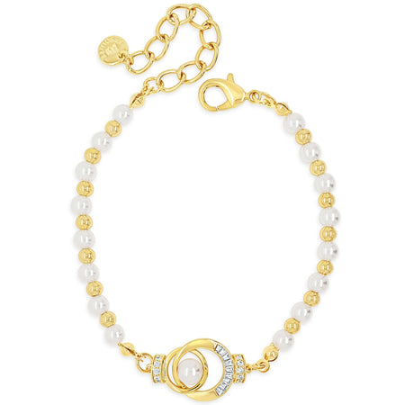 Absolute Gold & Pearl Entwined Beaded Bracelet