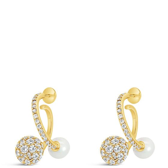 Absolute Gold Pearl & Sphere Hoop Earrings