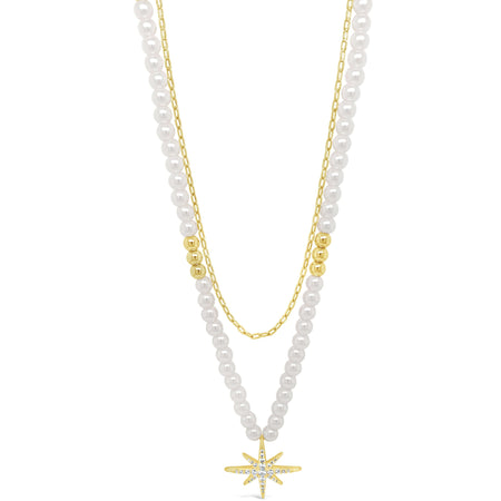 Absolute Gold & Pearl Star Necklace