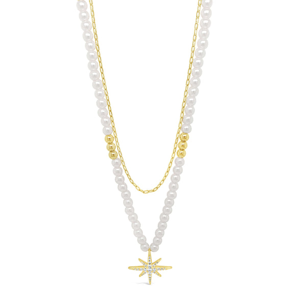 Absolute Gold & Pearl Star Necklace