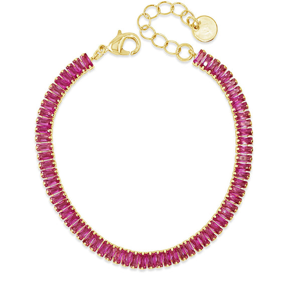 Absolute Gold & Pink Crystal Baguette Bracelet