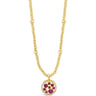 Absolute Gold & Pink Crystal Pendant Beaded Necklace