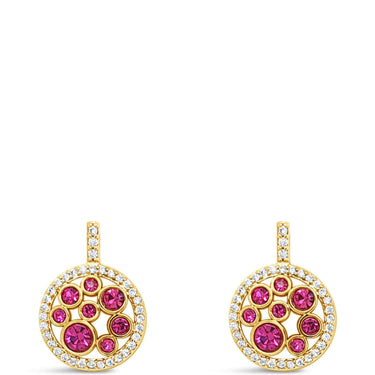 Absolute Gold & Pink Design Drop Earrings