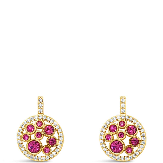Absolute Gold & Pink Design Drop Earrings