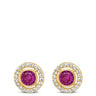 Absolute Gold & Pink Halo Stud Earrings