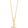 Gold necklace with a pendant on a white background