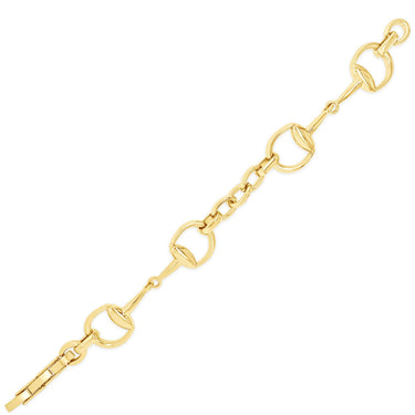 Gold chain bracelet on a white background