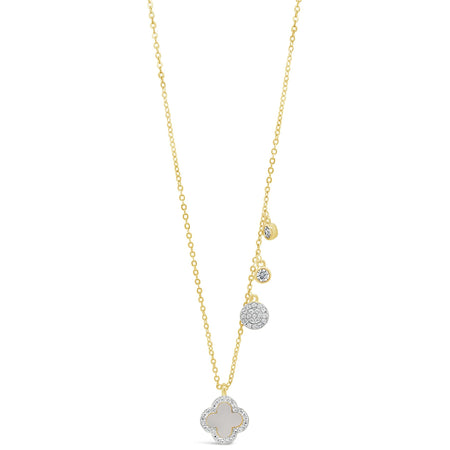 Absolute Gold Single Clover Short Length Necklace - Mother Of Pearl