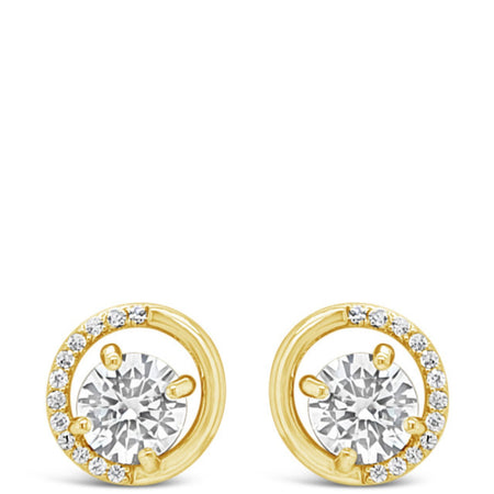 Absolute Gold Small Half Halo Stud Earrings