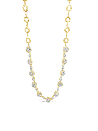 Absolute Gold Small Halo Solitaire Set Necklace