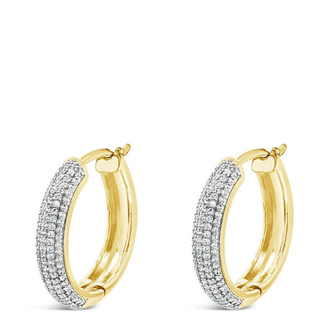 Absolute Gold Sparkly Chunky Medium Hoop Earrings