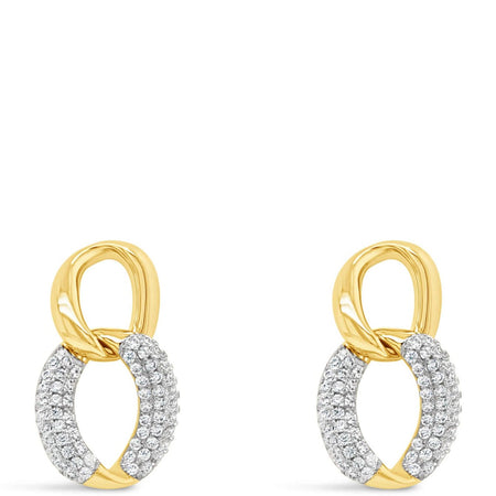 Absolute Gold Sparkly Link Drop Earrings