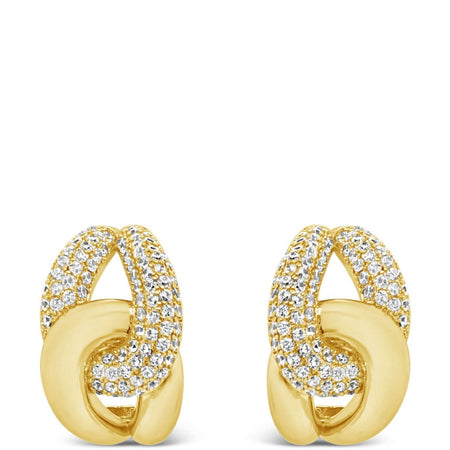 Absolute Gold Sparkly Link Hoop Earrings