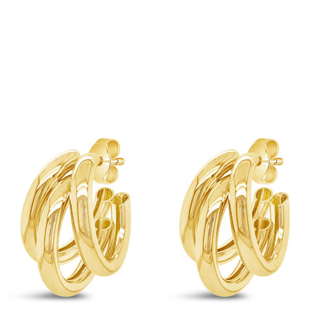 Absolute Gold Triple Hoop Earrings