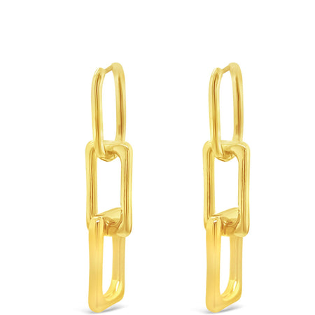 Absolute Gold Triple Link Drop Earrings