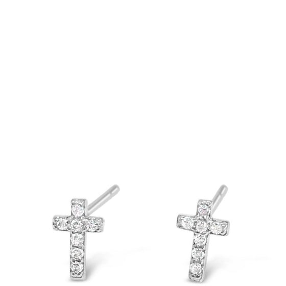 Absolute Kids Silver Cross Earrings