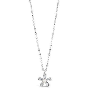 Absolute Kids Silver Flower Design with Pearl Centre Necklace