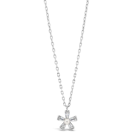 Absolute Kids Silver Flower Design with Pearl Centre Necklace