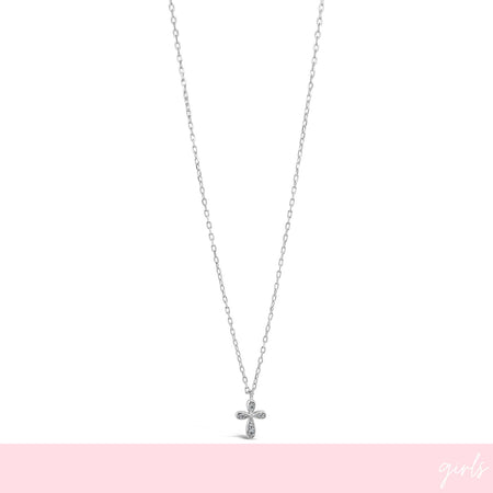 Absolute Kids Silver Tiny Cross & Chain