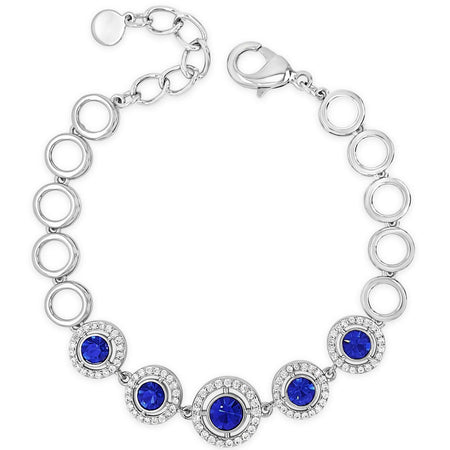 Absolute Midnight Blue Halo Design Silver Circles Bracelet