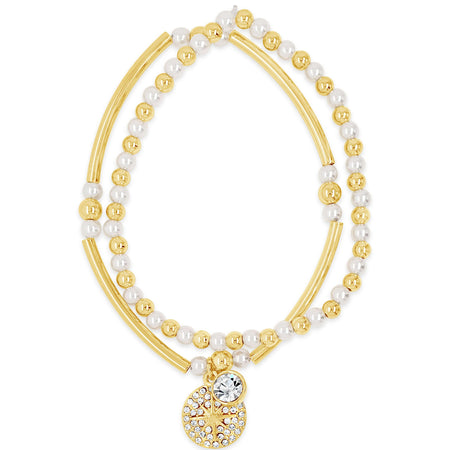 Absolute Pearl & Gold Beaded Bracelet