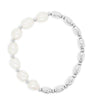 Absolute Silver Bead & Pearl Stretch Bracelet