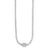 Silver chain necklace on a white background