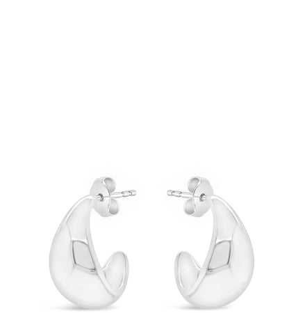 Absolute Silver Chunky Half Hoop Earrings