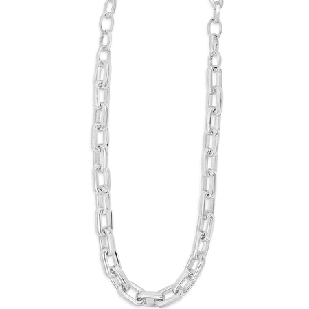 Absolute Silver Chunky Rectangle Link Necklace